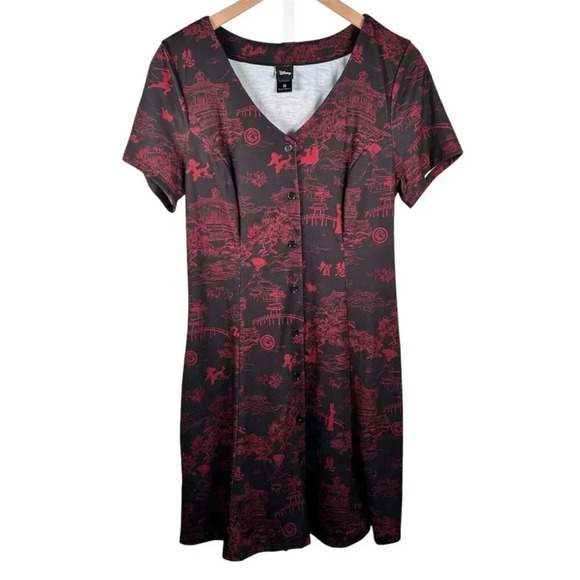 Disney Mulan Button Front Dress Size Medium - Picture 1 of 8